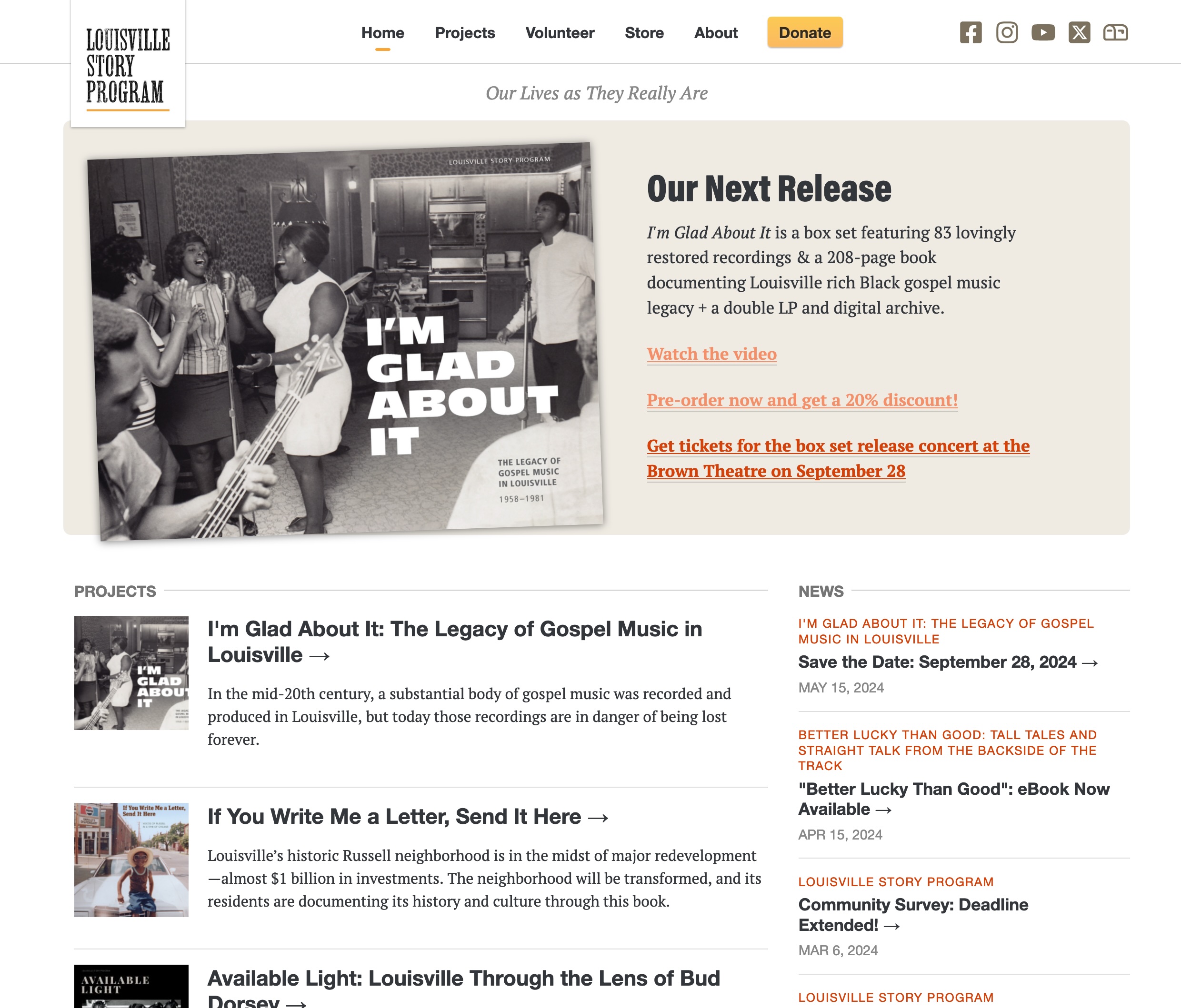 Louisville Story Program home page